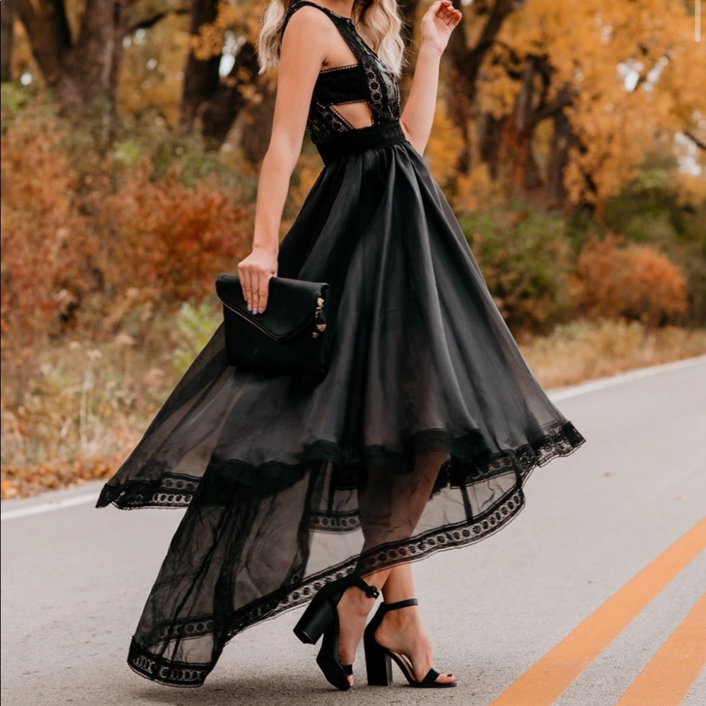 Vici Heavenly High Low Statement Dress - Black